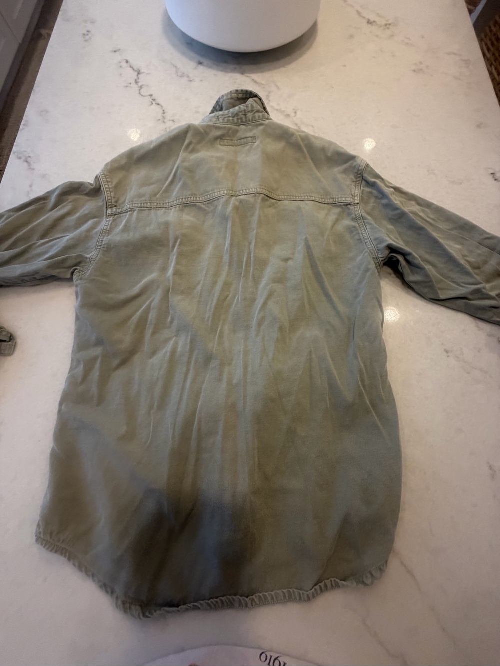 *A.M.I.*Men's Olive Long-Sleeve Casual Button-Up Shirt! M - Picture 7 of 7